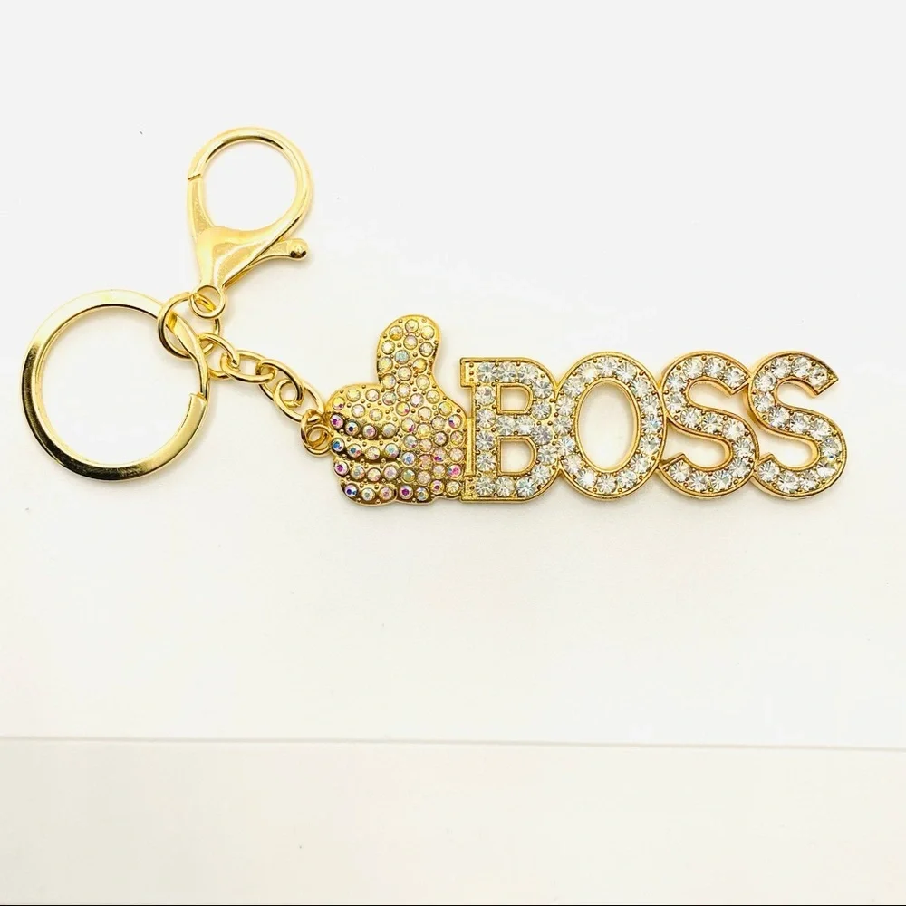 NWT Purse charm Keychain Boss in Crystal